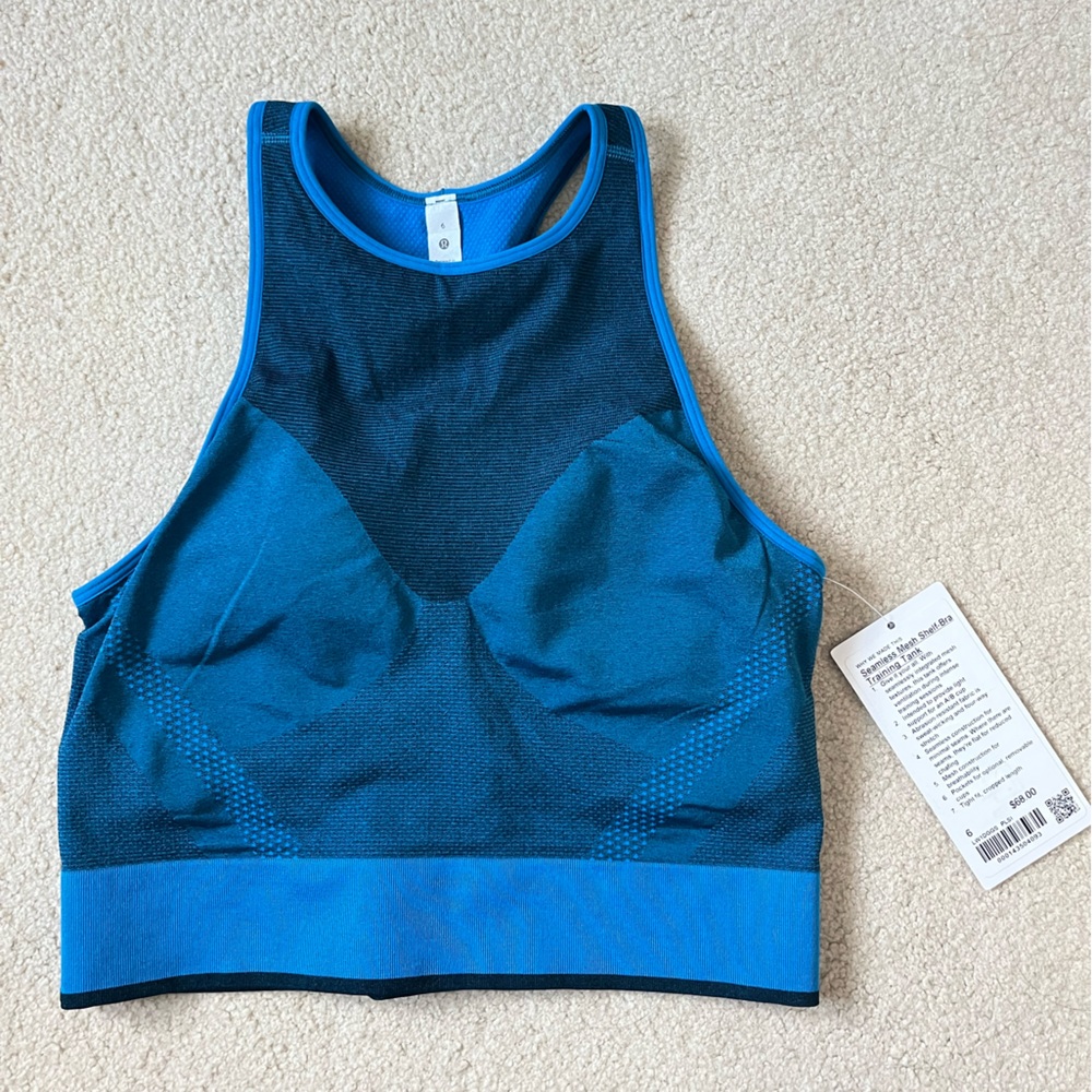 NWT Lululemon Seamless Mesh Shelf-Bra Training Tank Size 6